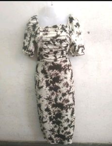 Off shoulder dress double shade