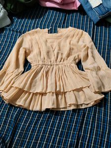 Cute Ruffled Bell Sleeve Top