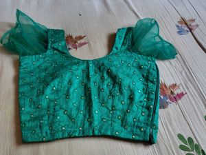 Green Embellished Blouse