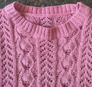 Pink Knit Pullover Sweater