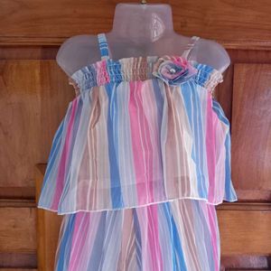 Striped Girls Jumpsuit
