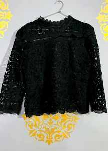 Black Net Party Wear Top