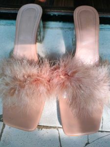 Nude Transparent Block Heel For Women