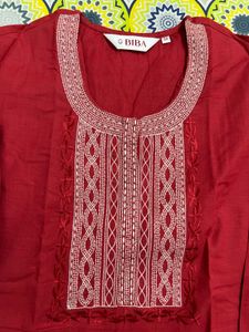Biba Red Kurta Set