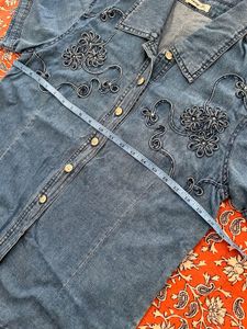 Denim Ribbon Work Shirt