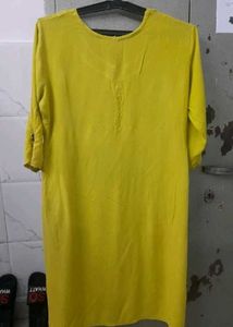 mustard used Kurta,some stains on center