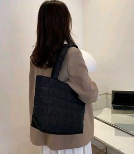 Quilted Black Tote Bag