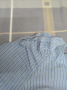 Striped Blue Top with puffy sleeves