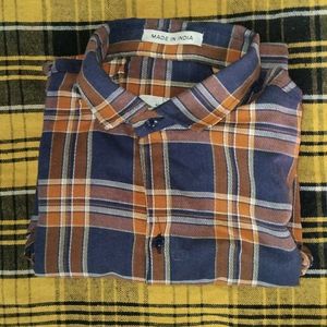 Eksco Blue &amp; Orange Plaid Flannel