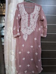 Mesh Long Kurti With Mirror Work