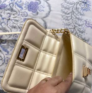 Cream Quilted Crossbody Bag
