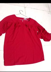 Red Ruffle Top