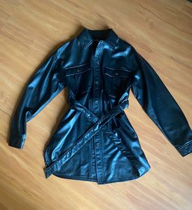 ZARA Faux Leather Over shirt XS