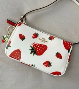 Coach Strawberry Print Baguette Bag