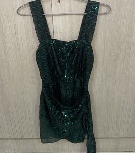 Sparkling Green Sequin Party Dress