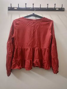 Red Ruffle Top