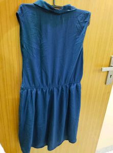 Blue Cinched Waist Dress