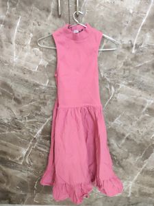 High Neck Pink Dress