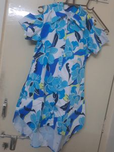Shoulder Cut FLORAL Shirt DRESS