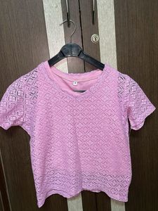 Pink Knit Top &amp; Tee Set