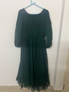Green Color Long Maxi Dress