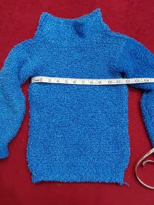 Blue Fuzzy Knit Sweater