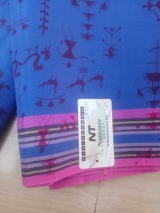 New Blue Pure Cotton Saree..