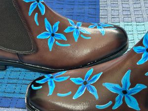 Hand Painted Leather Chelsea Boots