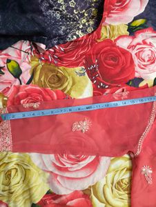 Pink Chiffon Embroidered Straight Kurta | Floral W