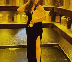 Custom Made Elegant Black Maxi Dress