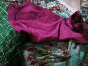 Green &amp; Purple Kurta Set for girls