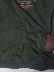 PURPLE HAZE Green Hoodie For Casual Wear