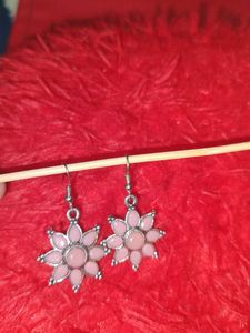 Pink Flower Earrings
