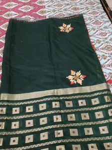 Green Saree with Red Blouse