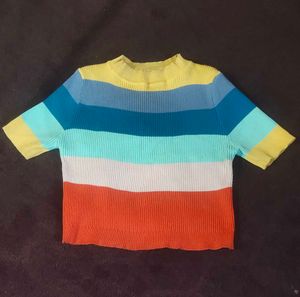 Stylish Striped Crop Top &amp; Jeans🌈🌼