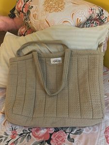 ORLO Beige Quilted Tote Bag