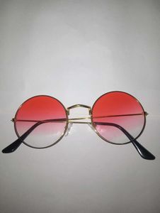 Retro Round Red Ombre Sunglasses