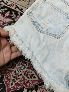 Distressed Denim Jean Shorts