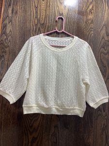 White Textured Top