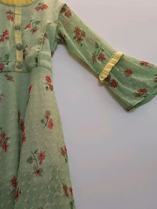 Ruffle neckline chiffon top!