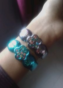 Silver+ Blue Bracelets