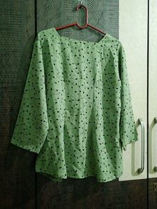 Green Printed Top