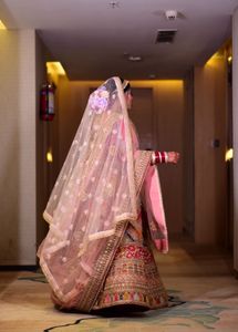 Stunning Bridal Lehenga + Choli + 2 Dupatta Set