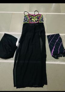 Navratri Style Embroidered Kurta Set