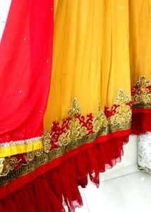 Yellow Red Bridal Dress♥️ 💛
