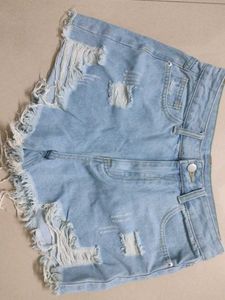 SHEIN Torn Denim Shorts