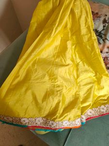 Lehengas with contrast choli and dual tone dupatta