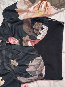 Black Bohemian Full Sleeved Crop Top