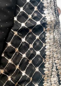 Elegant Black Embroidered Suit