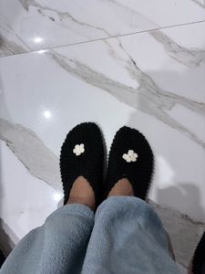Cozy Black crochet socks